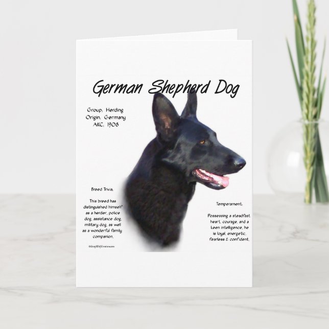 Tysk Shepherd Hund (blkB) Historikdesign Kort (Framsida)