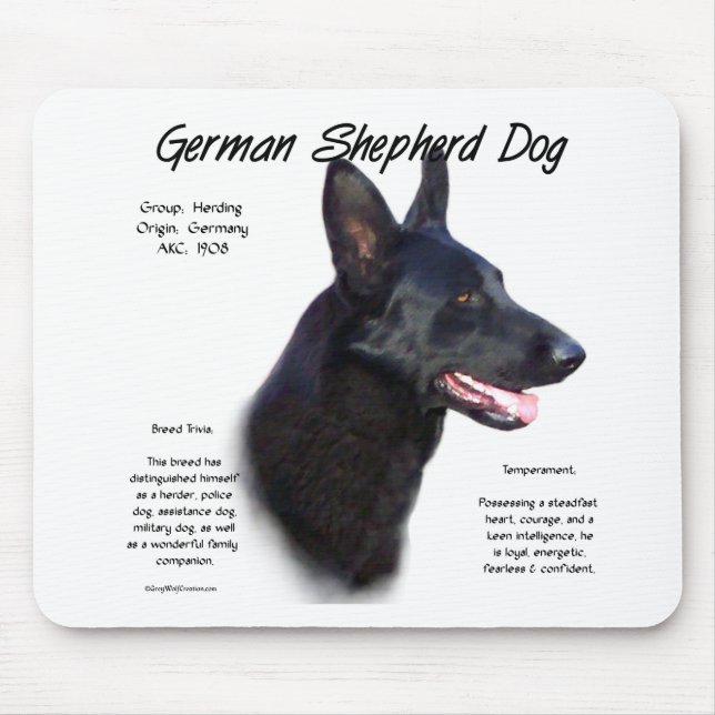 Tysk Shepherd Hund (blkB) Historikdesign Musmatta (Framsidan)