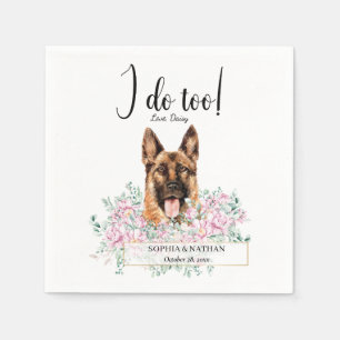 Tysk Shepherd Hund Bröllop Cocktail Napkins Pappersservett