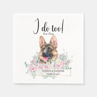 Tysk Shepherd Hund Bröllop Cocktail Napkins Pappersservett
