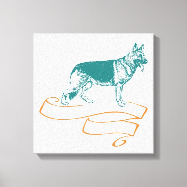 Tysk Shepherd hund Canvastryck (Framsida)