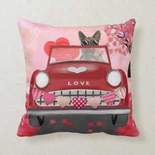 Tysk Shepherd Hund Car med Hearts Valentine's Kudde