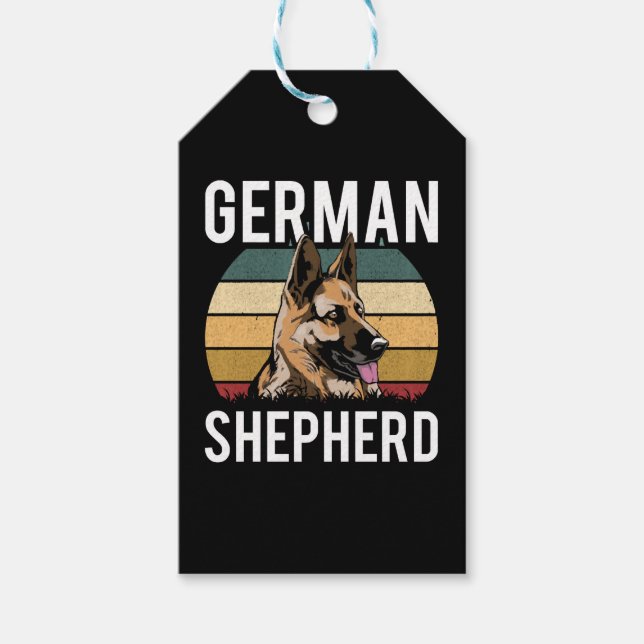 Tysk Shepherd Hund Cute German Sheperd Pet Presentetikett (Framsidan)
