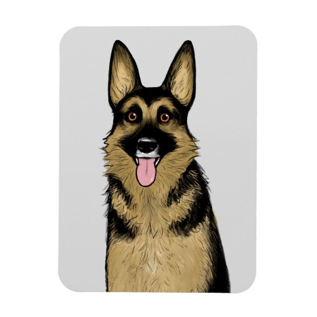 Tysk Shepherd Hund | Cute GSD | Djurälskarns konst Magnet (Vertikal)