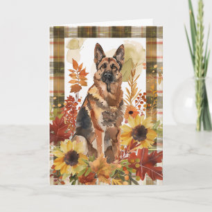 Tysk Shepherd Hund Fall Thanksgiving Kort