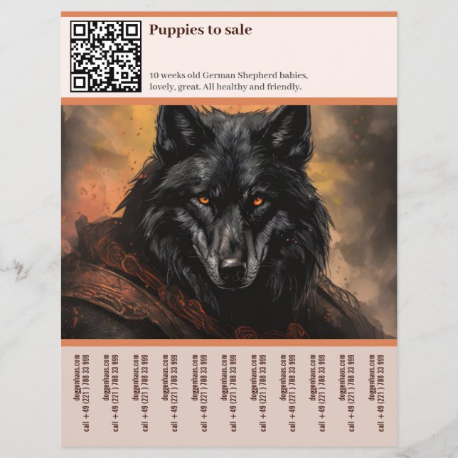 Tysk Shepherd Hund Flyer (Framsidan)