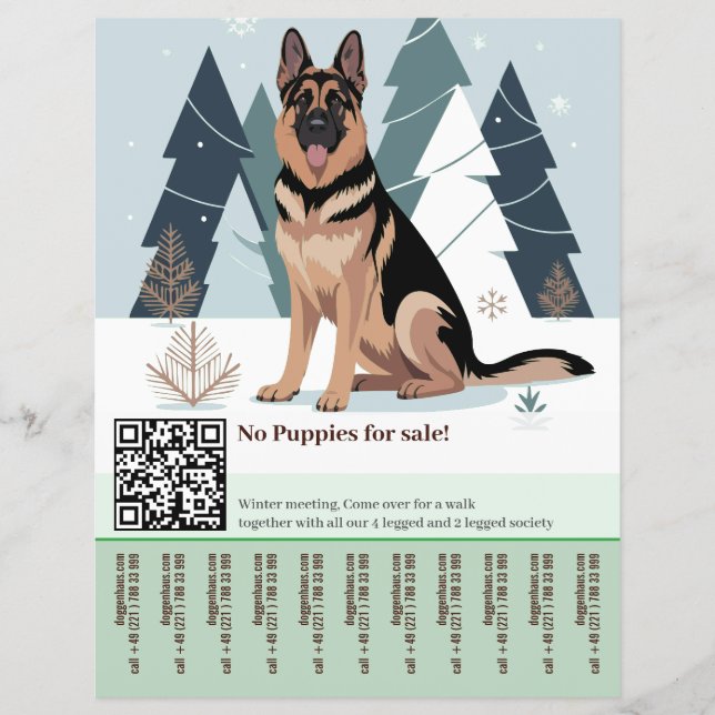 Tysk Shepherd Hund Flyer  (Framsidan)