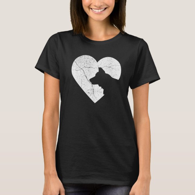 Tysk Shepherd Hund Funny Heart Valentine Day Do T Shirt (Framsida)