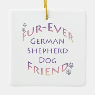 Tysk Shepherd Hund Furever Julgransprydnad Keramik
