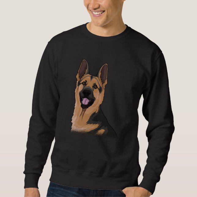 Tysk Shepherd Hund Gift Idea Lång Ärmad Tröja (Framsida)
