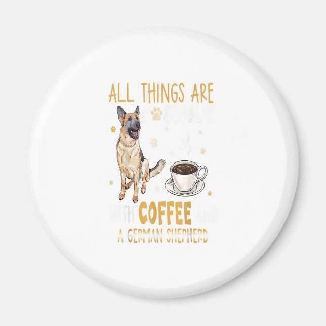 Tysk Shepherd Hund Gift Magnet (Framsidan)