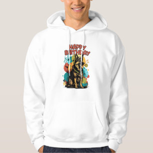 Tysk shepherd Hund Grattis på födelsedagen Party S Hoodie