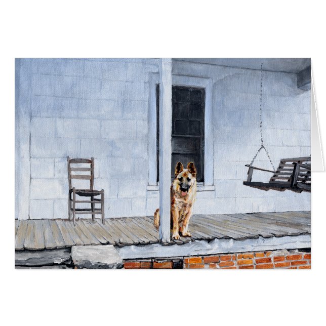 Tysk Shepherd Hund Hälsningskort (Framsidan Horizontal)