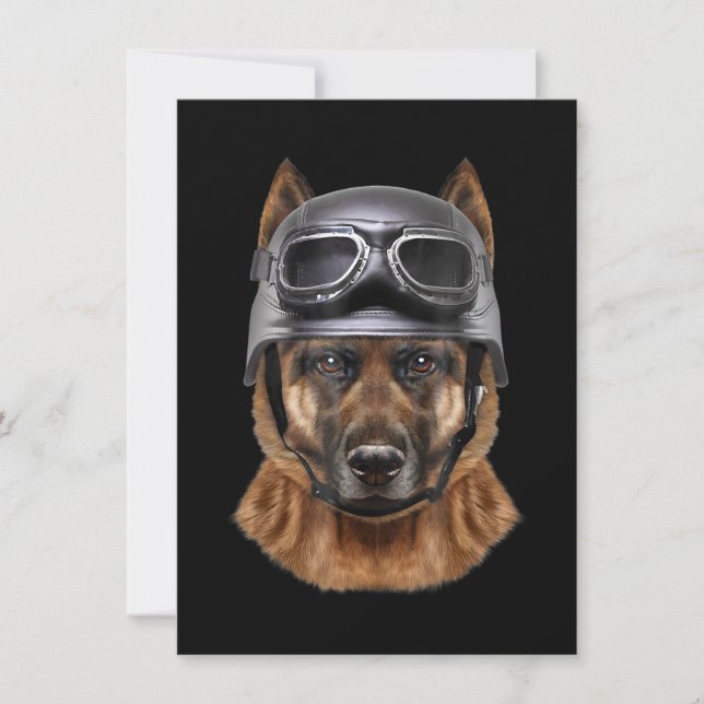 Tysk shepherd Hund Helmet Gift för Biker i motor (Framsida)