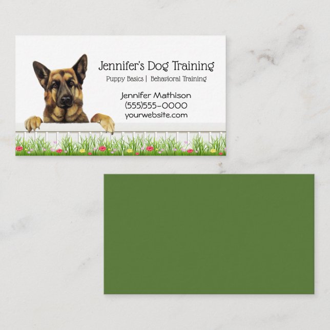 Tysk shepherd Hund Hund Training Pet Visitkort (Fram/baksida)