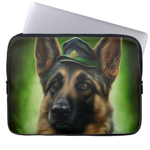 Tysk Shepherd Hund i St. Patrick Dress Laptop Fodral