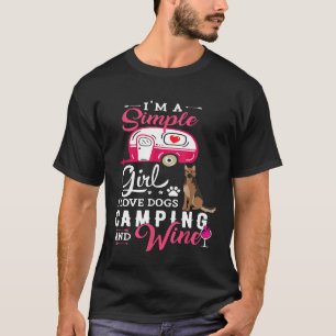 Tysk Shepherd Hund Im A Simple Girl Vin Älskare Ca T Shirt