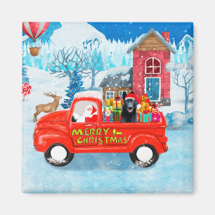 Tysk Shepherd Hund jul Delivery Lastbil Snö Magnet