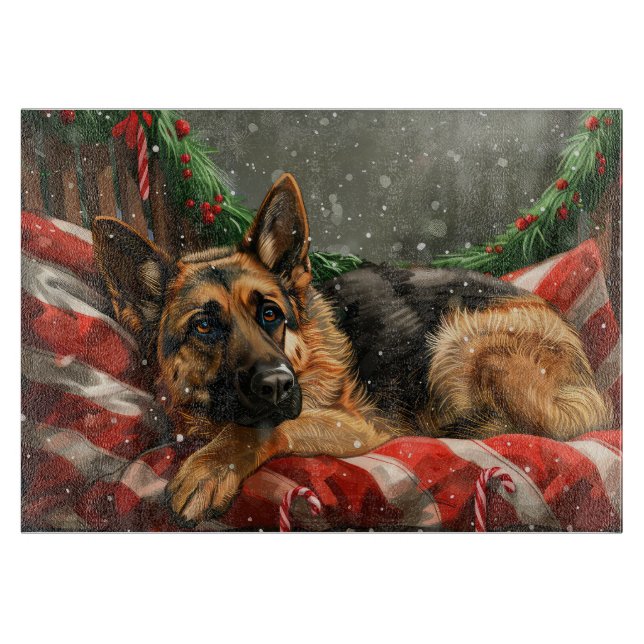 Tysk Shepherd Hund jul Festive (Framsidan)