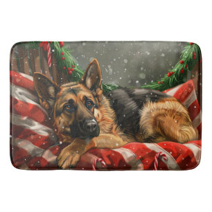Tysk Shepherd Hund jul Festive Badrumsmatta