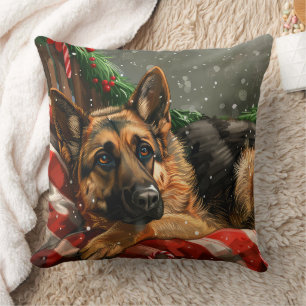 Tysk Shepherd Hund jul Festive Kudde