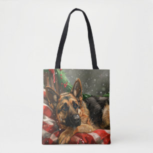 Tysk Shepherd Hund jul Festive Tygkasse