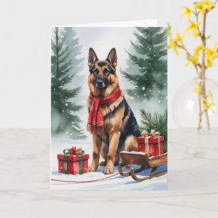 Tysk Shepherd Hund jul Hälsning Kort