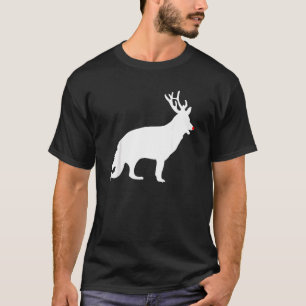 Tysk Shepherd Hund jul Reindeer Antlers Xma T Shirt