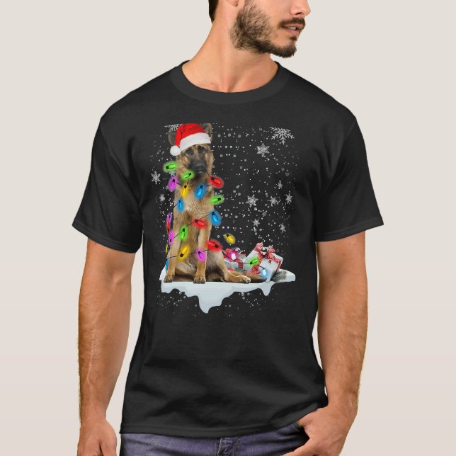 Tysk Shepherd Hund juljul T Shirt (Framsida)