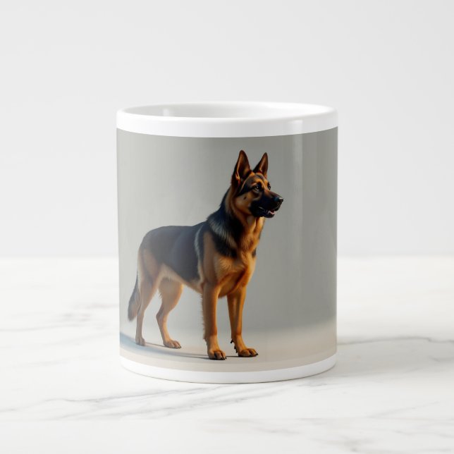 Tysk Shepherd Hund Jumbo Mugg (Framsidan)