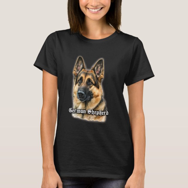 Tysk Shepherd Hund K-9 T Shirt (Framsida)