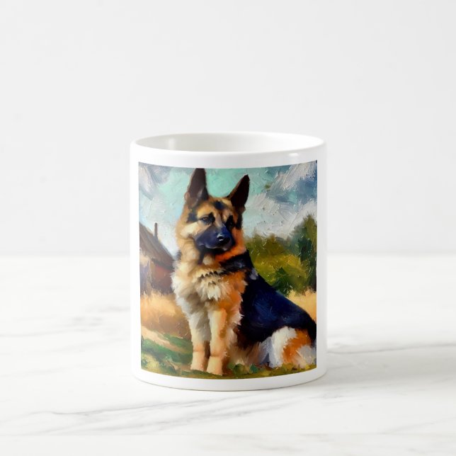 Tysk Shepherd Hund Kaffemugg (Center)
