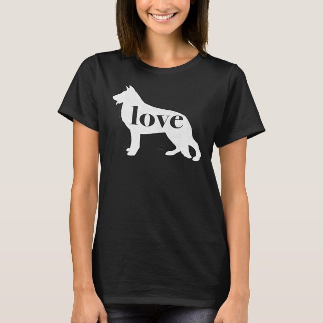 Tysk Shepherd Hund Kärlek A minimalist Distress V T Shirt (Framsida)