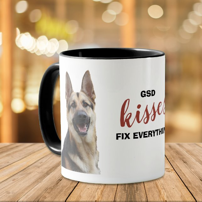Tysk Shepherd Hund Kisses Fix Allt Mugg (Skapare uppladdad)