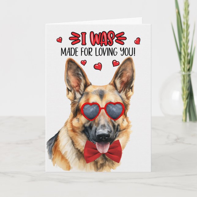 Tysk Shepherd Hund Made for Loving You Valentine Helgkort (Framsida)