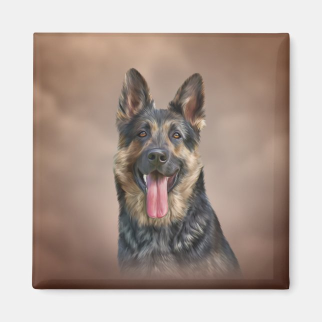 Tysk Shepherd hund Magnet (Framsidan)
