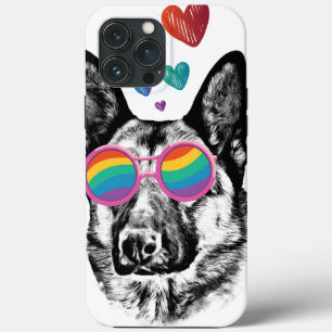 Tysk Shepherd Hund med Hearts Valentine Day