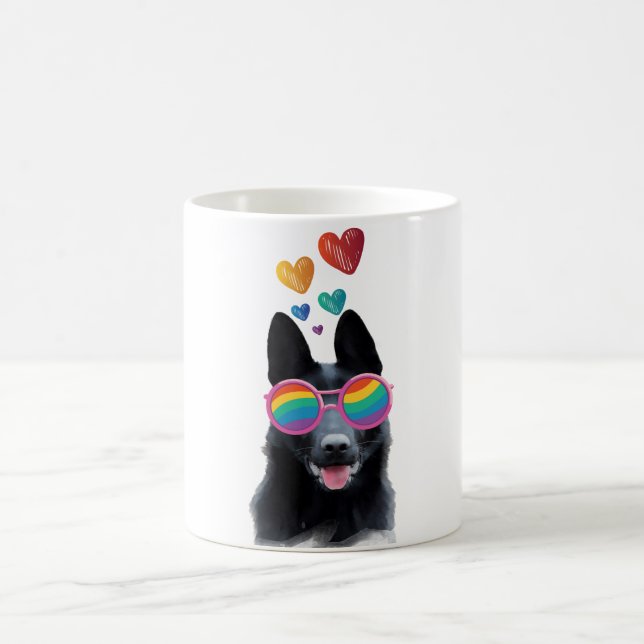 Tysk Shepherd Hund med Hearts Valentine Day Kaffemugg (Center)