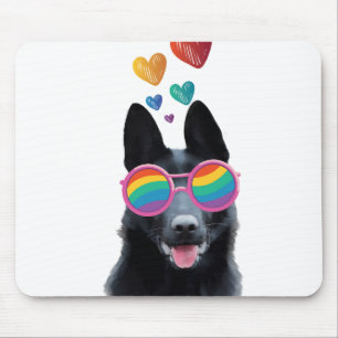 Tysk Shepherd Hund med Hearts Valentine Day Musmatta