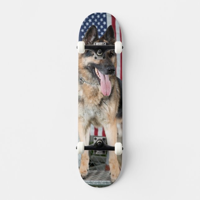 Tysk Shepherd Hund Mini Skateboard Bräda 18,5 Cm (Framsida)