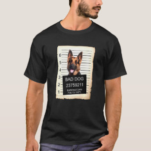Tysk Shepherd Hund Mugg Shot Bad Hund T Shirt