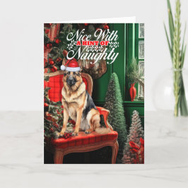 Tysk Shepherd-Hund Naughty eller Nice Helgkort