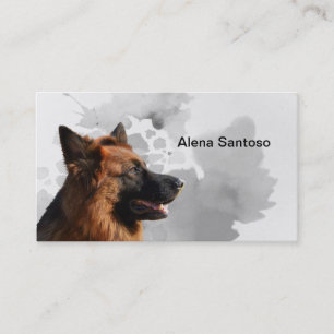 Tysk Shepherd Hund Painting Visitkort