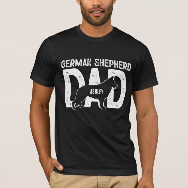 Tysk Shepherd Hund Pappa Puppy Pappa T Shirt (Framsida)
