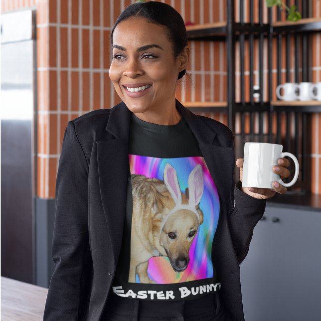Tysk Shepherd Hund & Påskhare Mörk Kvinnor T Shirt (German Shepherd Dog & Easter Bunny Dark Women's T-Shirt)