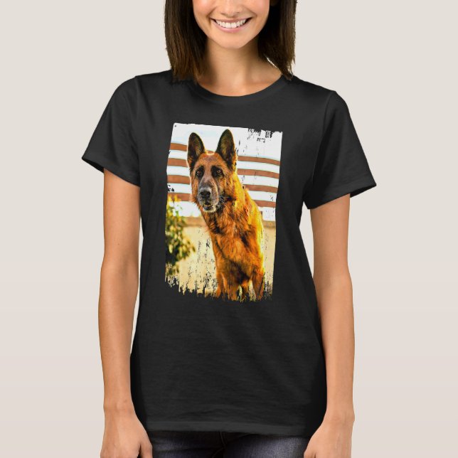 Tysk Shepherd Hund Police German Shepherd T Shirt (Framsida)