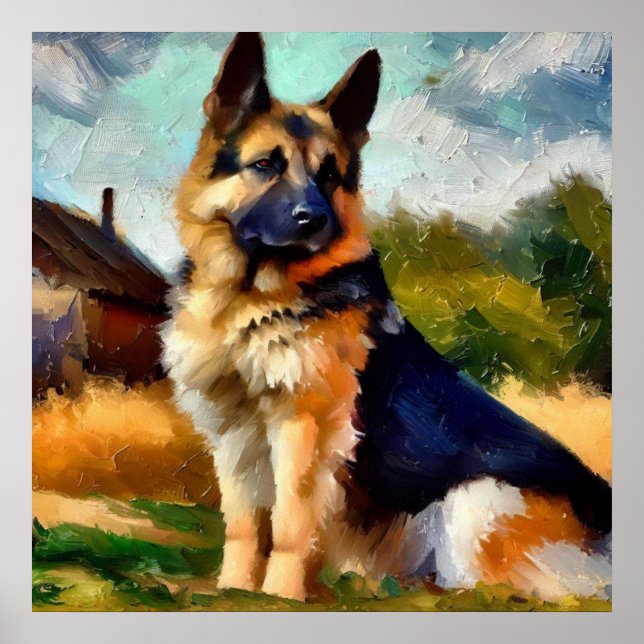 Tysk Shepherd Hund Poster (Framsidan)