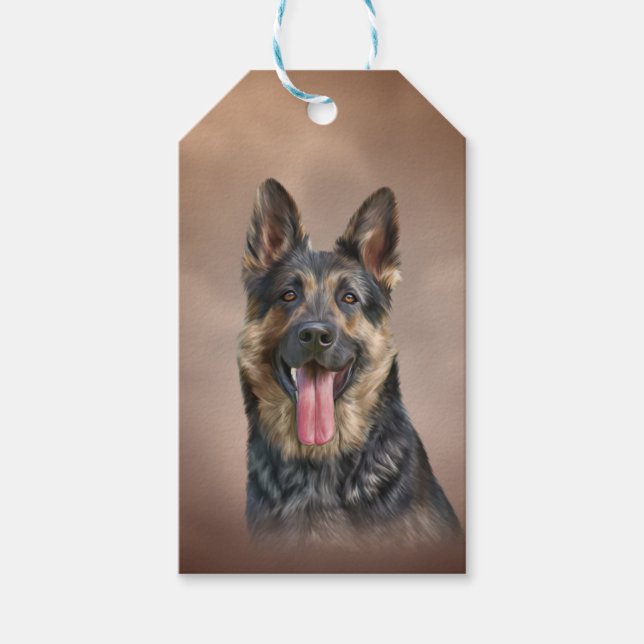 Tysk Shepherd hund Presentetikett (Framsidan)