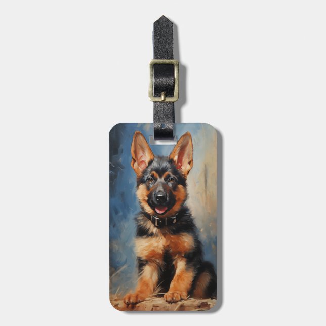 Tysk Shepherd hund puppy Bagagebricka (Vertikal Framsida)