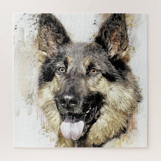 Tysk Shepherd Hund Puzzle Pussel